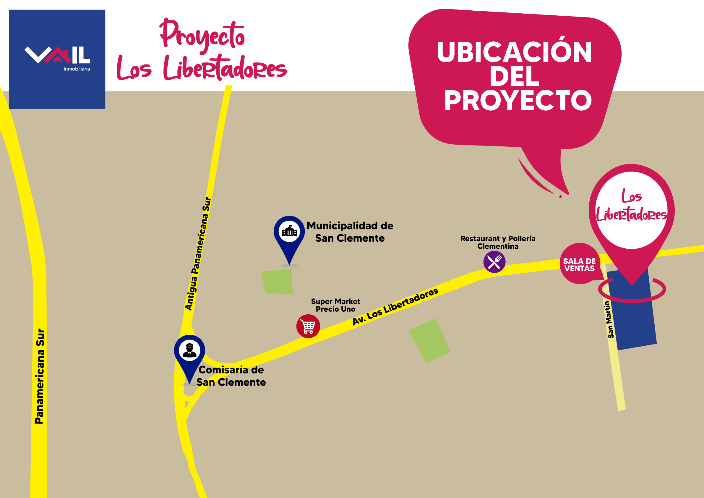 Mapa de proyecto Los Libertadores - Vail Inmobiliaria